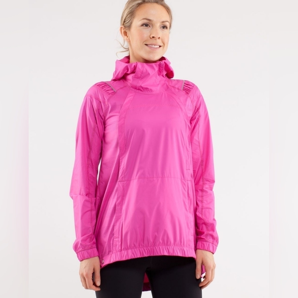 lululemon athletica Hot Pink Hooded pack and go jacket